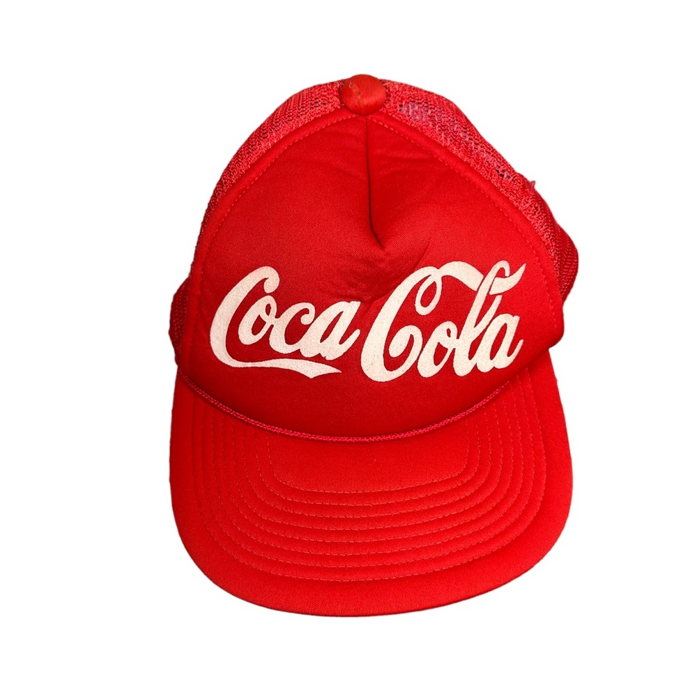 Vintage Coca Cola Trucker Hat Cap Red Snap Back Coke Soda Pop
